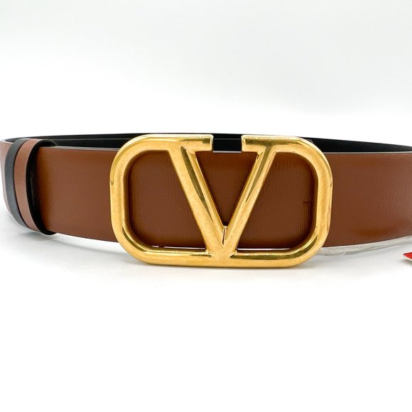 New Valentino Garavani V Logo Reversible Leather Belt - Size 95 cm, Retail $590 main image 5